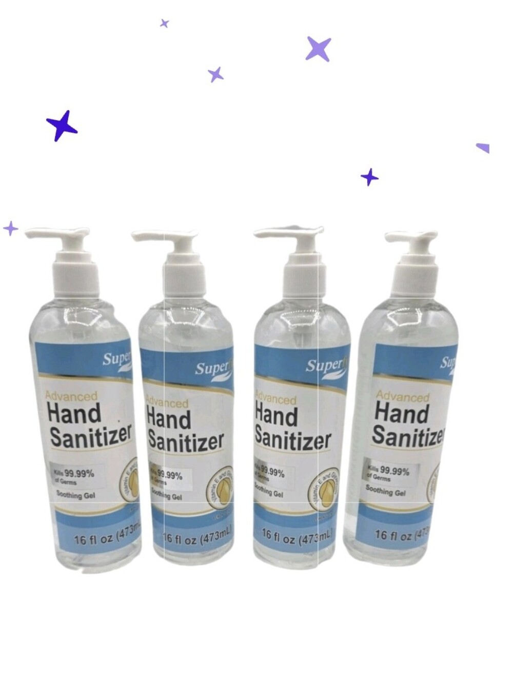 Superfly Advanced Hand Sanitizer Soothing Gel - 16 Oz Set Of 4 Clean Exp 3/22